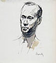 GIUSEPPE NOVELLO, Portrait of Architect Erberto Carboni, pen and wash